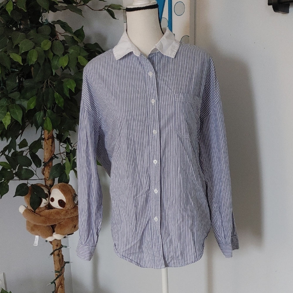 Aeropostale Long Sleeve Striped Relaxed Shirt M